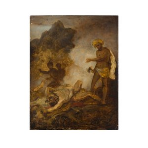 Don Raphael and his Companions Surprised by Corsairs (olje på papir lagt på panel) av Robert Smirke