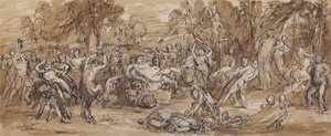 Figurstudie av en Bacchanalia-feiring i et skogslandskap av Robert Smirke