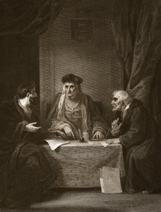 Henry VII med Empson und Dudley, gravert av Worthington, illustrasjon fra David Humes 