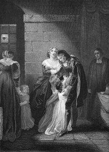 Lord W. Russels siste intervju med familien hans, gravert av A.H. Payne av Robert Smirke
