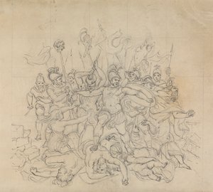 Skisse av en kampscene, fra Shakespeares skuespill, Titus Andronicus av Robert Smirke