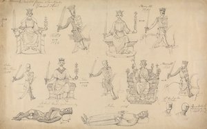 Studier av figurer og segl fra Sandfords slektshistorie av Robert Smirke