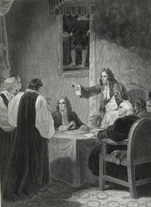 Biskopene før Privy Council, 1688, gravert av George Noble, illustrasjon fra David Humes 'The History of England', pub. av R. Bowyer, London, 1812 av Robert Smirke