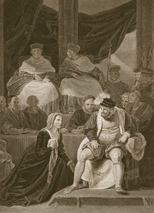 Rettssak over ekteskapet til Henry VIII, gravert av T. Holloway, illustrasjon fra David Humes 