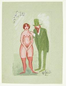 Rosa dame og grønn mann av Robert Storm Petersen