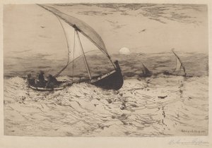 Napolitanske fiskebåter som vender hjem av Robert Swain Gifford