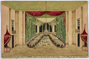 Underholdningen som ble gitt til C. Forbes equire i teateret i Bombay natt til 16. oktober 1811. av Robert Temple