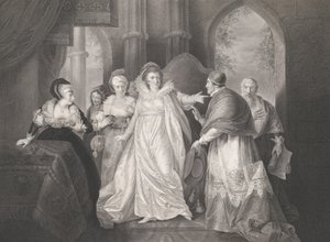 Dronning Catherine, kardinal Wolsey og kardinal Campeius Sha..., først utgitt 1796, gjenutgitt 1852.