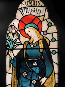 Jomfru Maria, 1864 (farget glass)
