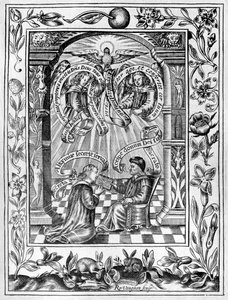 Thomas Norton presenterer sin Ordinall til Edward IV fra Theatrum Chemicum Britannicum, 1652