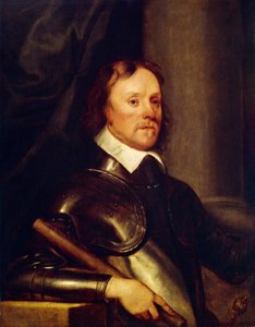 Portrett av Oliver Cromwell (1599-1658). Maleri av Robert Walker (1599-1658), olje på tre