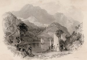 Pass of the Trossachs, Loch Katrine, Skottland (gravering)