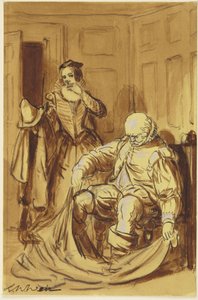 Falstaff und Frau Ford (Szene aus Die lustigen Weiber von Windsor, 4.2) av Robert Walter Weir