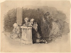 Bønnefigurer i en kirke, Firenze av Robert Walter Weir