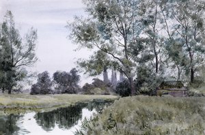 På Lesser Stour, East Kent (akvarell) av Robert Winchester Fraser