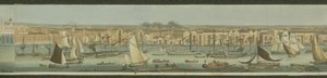Panoramautsikt over Themsen, fra sørbredden ved Bermondsey som viser Stepney, 1823 (akvatint)