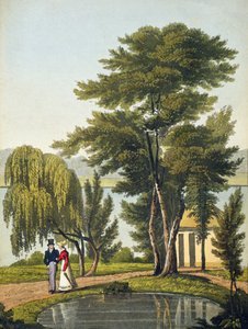 Clifton, fra 'The Naturama, or, Nature's Endless Transposition of Views on the Thames', ca. 1825 (håndfarget akvatint)