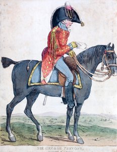 Sir George Prevost , britisk soldat og kolonialadministrator, generalguvernør i Canada (farget etsning) av Robert the younger Dighton