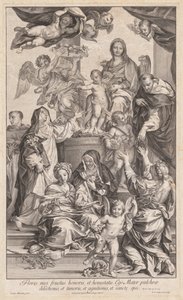 Jomfru og barn med hellige, ca. 1720-1730. av Robert van Audenaerd