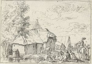 Leir nær en landsby Landskap med leirplasser (serietittel) av Robert van den Hoecke