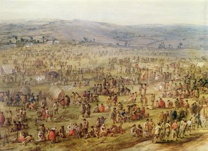 Militært leir (olje på kobber) (detalj av 341904) av Robert van den Hoecke