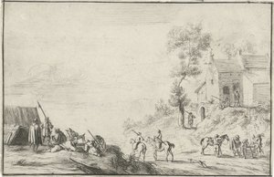 Soldater ved en vei av Robert van den Hoecke