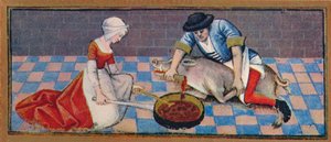 November - slakting av grisen, 1400-tallet, 1939.