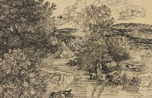 Badende i en bekk av Rodolphe Bresdin