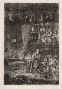Flamsk interiør, 1856-66. av Rodolphe Bresdin