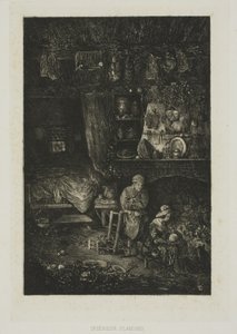 Flamsk interiør, fra Revue Fantaisiste av Rodolphe Bresdin