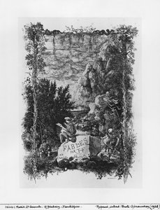 Frontispice-illustrasjon fra 'Fables' av Hippolyte de Thierry-Faletans (1800-tallet) 1868