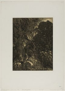 Hellig familie med hjort av Rodolphe Bresdin
