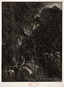 Hellig familie med hjort, 1871. av Rodolphe Bresdin