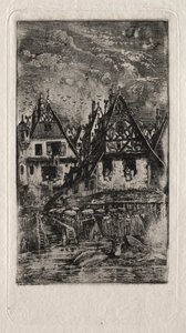 Markedsplass med parasoller, 1866. av Rodolphe Bresdin