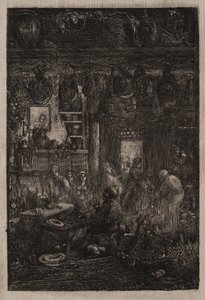 Moldavisk interiør, 1865. av Rodolphe Bresdin