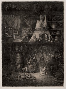 Bondeinteriør i Haute-Garonne av Rodolphe Bresdin