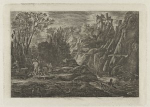Ruiter en dood i landskapet The Knight and Death An Old Legend av Rodolphe Bresdin