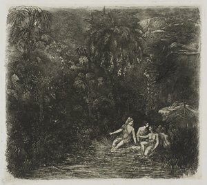 The Bathers under Palms av Rodolphe Bresdin