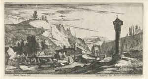 Fjelllandskap med søyle Tyrolske landskap (serietittel) av Roelant Roghman