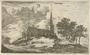 Kirke i Nederhorst den Berg Den Bergh (tittel på objekt) av Roelant Roghman
