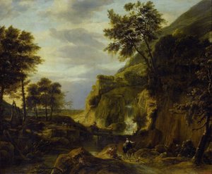 Fjelllandskap med foss