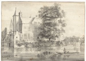 Utsikt over Huis te Rhoon, sett fra sør av Roelant Roghman