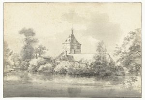 Utsikt over slottet Starrenburg i Overschie av Roelant Roghman