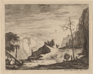 Fjelllandskap med en vogn: pl.8 av Roelant Roghman and Melchior Küsel