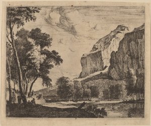 Elvelandskap med steiner til høyre: pl.3 av Roelant Roghman and Melchior Küsel