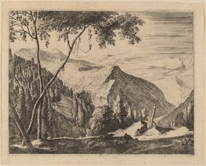 Steinete landskap med kors: pl.5 av Roelant Roghman and Melchior Küsel