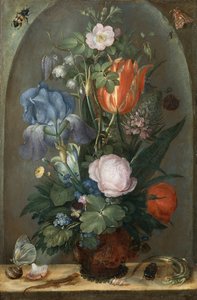 Blomsterstilleben med to øgler, 1603