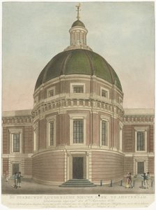 Gjenoppbygd nye lutherske kirke i Amsterdam Den gjenoppbygde Lutersche Nieuwe Kerk i Amsterdam (tittel på objekt)