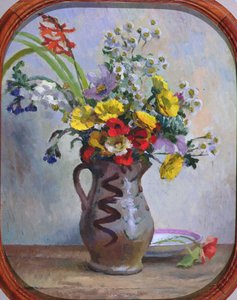 Sommerblomster, ca. 1922 (olje om bord) av Roger Eliot Fry