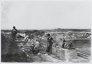 En rolig dag i Mortar Battery, Krim av Roger Fenton